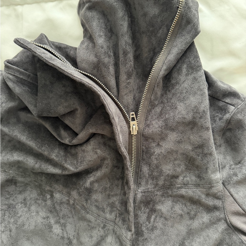 Blank NYC Asymmetrical faux suede Charcoal Jacket - Picture 3 of 8